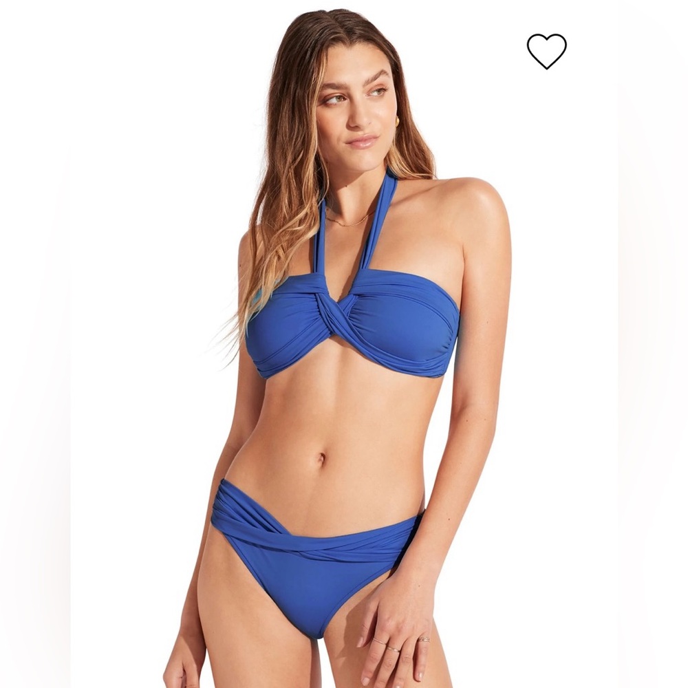 Seafolly Halter Convertible Bikini Top and Banded Hipster Bikini Bottom